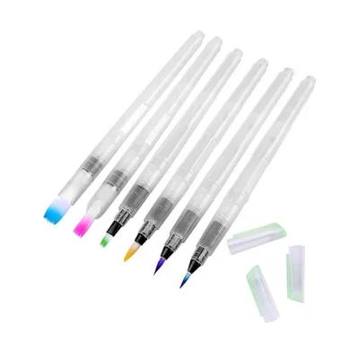 Generic N25344971A 6 Piece Aqua Painting Brush Pens Set Clear