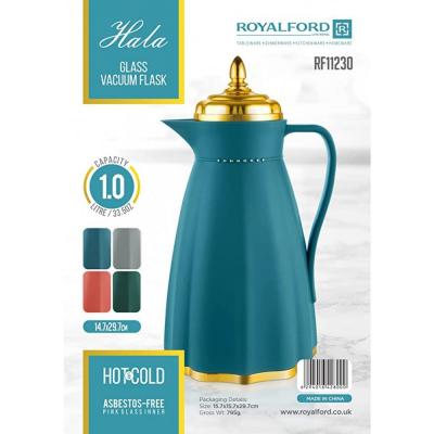 RoyalFord RF11230 1Ltr Hala Glass Vacuum Flask1X12