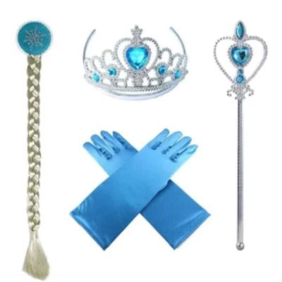 Fancydresswale Q3 FLKB NFOJ Frozen Elsa Anna Accessories Set 5 Pcs Blue with Silver