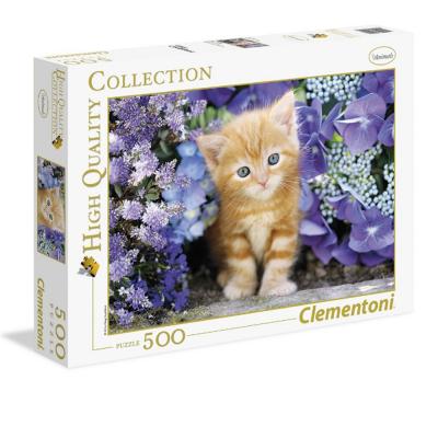 Clementoni Adult Puzzle Ginger Cat In Flowers 500PCS, 6800000033
