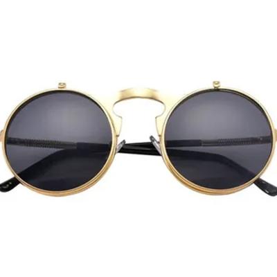 Steam N12584457A Punk Clamshell Vintage Round Sunglasses