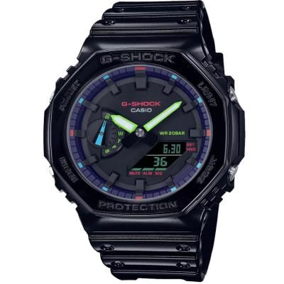 Casio GA-2100RGB-1ADR G-Shock Analog Digital Mens Watch Black