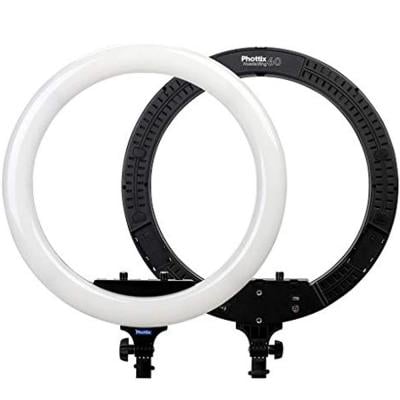 Phottix 19inch Nuada Ring 60 Video Bi Color LED Ring Light White and Black