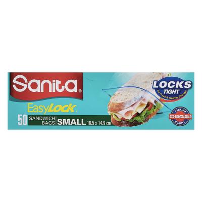 Sanita Easy Zip Lock Food Storage Small 50 Bags Multicolor