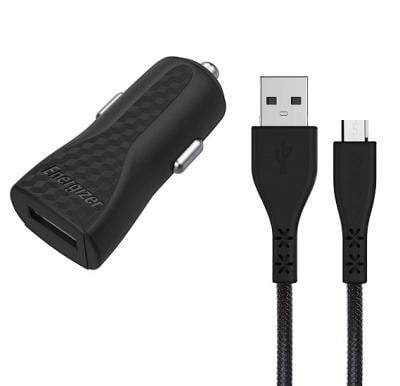 Energizer lifetime Car Charger 1A + Micro-USB Cable - BlackÂ 