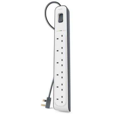 Belkin BL-SRG-6OT-2M-UK 6 Outlet Surge Protection Strip With Power Cord 2 M White