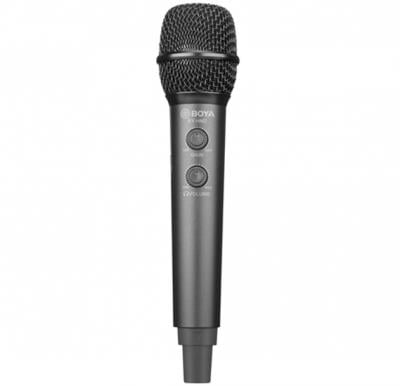 Boya BY-HM2 Universal Digital Cardioid Handheld Microphone with Mini Tripod Compatible with iOS Devices