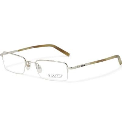 Lastes 9392-060 Rectangular Semi Rimless Eyeglass Frame Silver With Beige