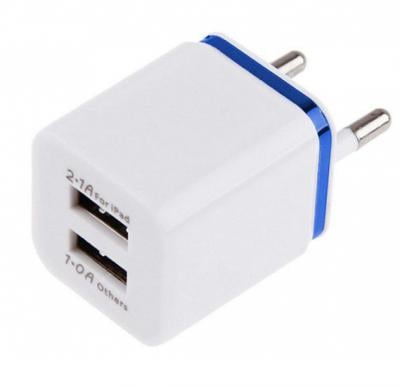 Universal 2.1A/1A 2-Port USB Wall Adapter Charger EU Plug