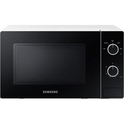 Samsung Solo Microwave Oven with Full Glass Door, 20L, White, Dual Dial, MS20A3010AH/SG