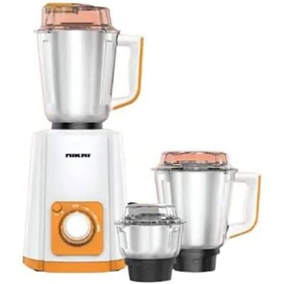 Nikai NB594A 700W Mixer Grinders With 3 Jars, Silver and White