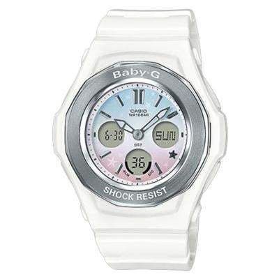 Baby G BGA-100ST-7ADR Womens Chronograph Digital Analog Watch White