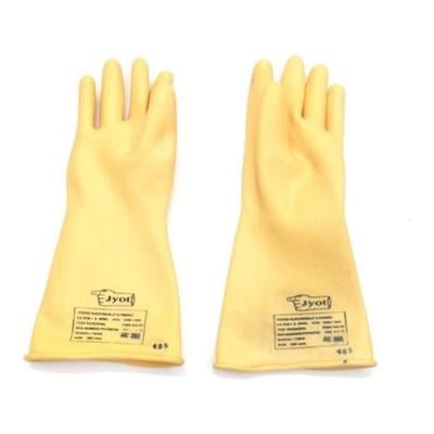 Reliable Electrical B0B6FH84PN Rubber Insulating Seamless Gloves Electrical Insulated Rubber Gloves Electrician High Voltage Waterproof Safety Protective Work Gloves 11KV 385mm Shock Proof Gloves Yellow