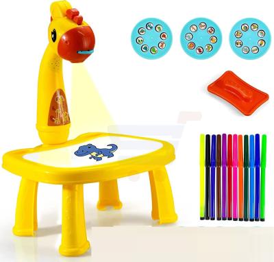 Multi-function Drawing Table Learning Desk with Music Function Trace and Draw Projector Art Drawing Board 24 Patterns Projection Tracing Painting Table Projection Sketchpad , Yellow