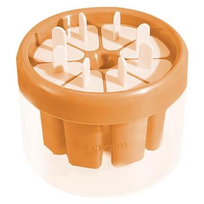 Ice Cream Stick Mold Replacement 8 Grid Non-Stick Washable Household Kitchen Mould Molding Tool Accessories Orange