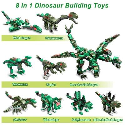 Little Story LS_CTDIWO_ST Block Leg Godt Toy Dinosaurs World Stegosaurus 322 Pcs Green