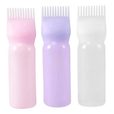 3 Piece Hair Dye Applicator Bottle With Brush White or Purple or Pink 17x4.5cm