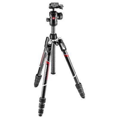 Manfrotto Befree Advanced Twist Camera Tripod Kit Travel Tripod Kit With Fluid Head And Twist Closure Portable And Compact Carbon Camera Tripod For Dslr Reflex Mirrorless Camera Accessories Black and Silver