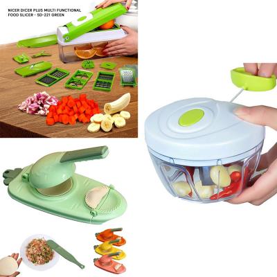 3 in 1 Dumpling and Mould Dough Press Maker, Speedy Chopper BY-562 and  Nicer Dicer Plus Multi Functional Food Slicer SD-221 Green