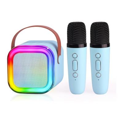 Mini Karaoke Machine for Kids,Portable Bluetooth Speaker with 2 Wireless Microphones Mix Color