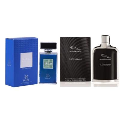 2 in 1 Bundle Ruky Dutch Blue Edition Perfume 80 ml and Jaguar Classic Black Edt 100ml For Men