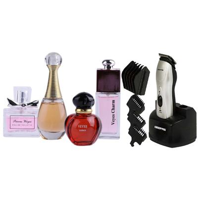 Geepas Rechargeable Trimmer GTR34N+Veyes fragrances Perfume gift box for Ladies  25ml x 4 Piece, PCP03