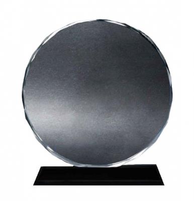 Silver Sword Crystal Circle With Diamond Cut On Black Base, 17cm, SS-81B