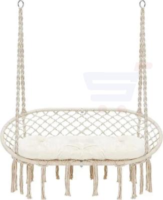 Generic, Macrame 2 seated hammock chair for indoor and outdoor - beige, Other
