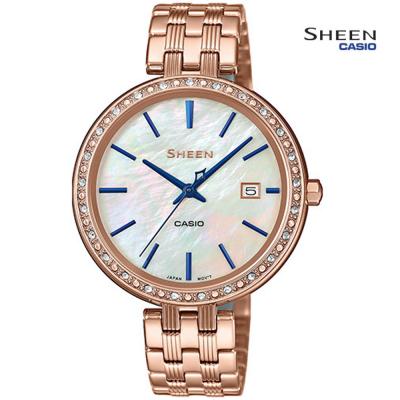 Casio Sheen Analog White Dial Womens Watch,  SHE-4052PG-2AUDF