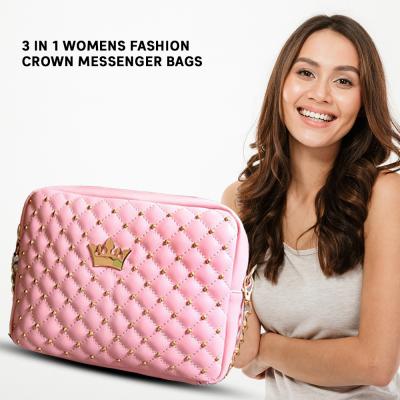 3 In 1 Womens Fashion Crown Messenger Bags