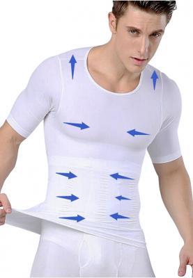 Just One Shapers Seamless Slimming Shirt for Men ( White ) S/M