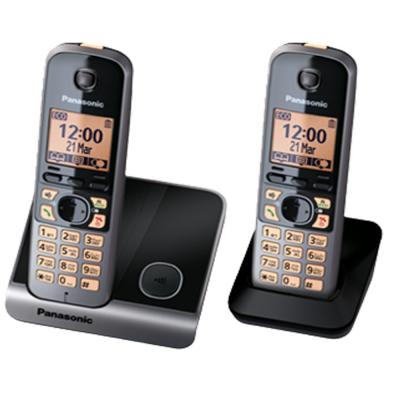 Panasonic KX TG 6712 Cordless Phone Black with White
