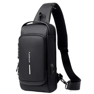 Oriyana Fashion Crossbody Bag Chest Bag Casual Shoulder Backpack Black