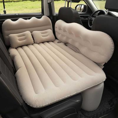 Car Travel Inflatable Mattress with 2 Air Pillows Beige
