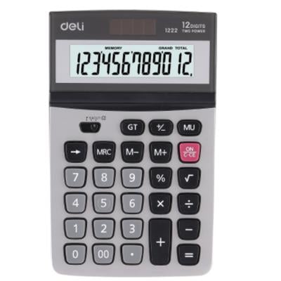 Deli Dual Power Calculator12 Digits Assorted Color, E1238