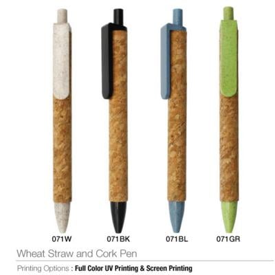 Eco Friendly Wheat Straw and Cork Pens, 071BK