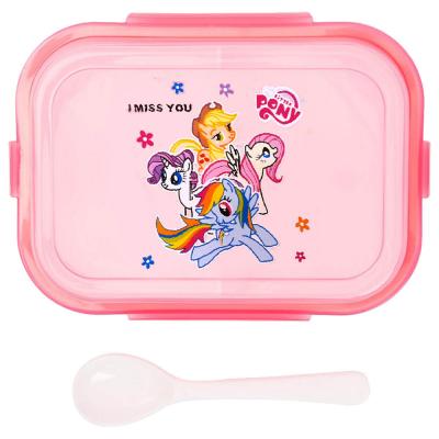 Eazy Kids EZ_PBLB_FR Pony Bento Lunch Box w/t Spoon Friendship Pink
