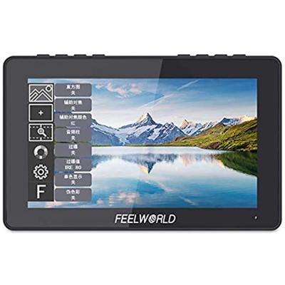 Feelworld JOKOD8705 F5 Pro Video Monitor Camera Field Monitors for DSLR 5.5 Inch Touchscreen IPS FHD 1920 1080 with External Power Kit to Install Wireless Transmission LED Light Black
