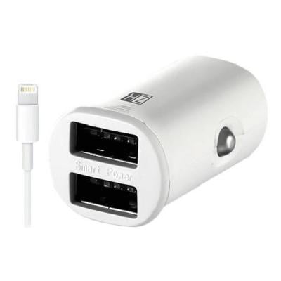 Heatz  Dual Port Smart Fast  Car Charger With Lightning Cable, ZCCI10