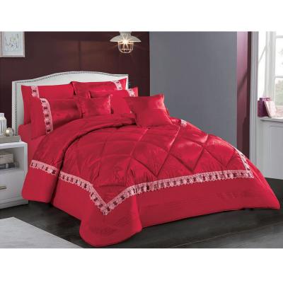 Stargold Lace Jackquard Comforter 8 Pcs Set, SG-CJL2002, Red