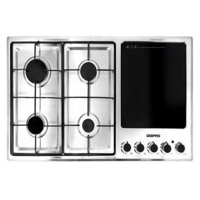 Geepas GGC31036 Stainless Steel Built In Gas Electric Hot Plate Hob 4 Burners & 1 Hot Plate