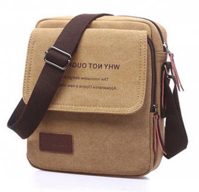 Fashion Shoulder Bag For Men Stylish Brown Canvas Crossbody Bag Korean Style HandBag For Male