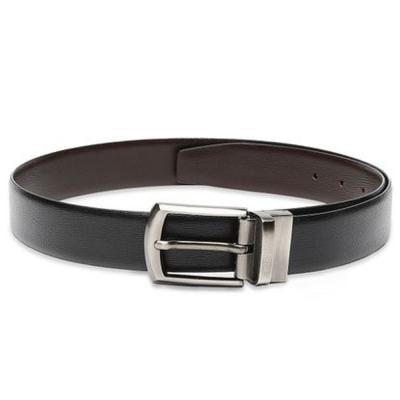 Inahom IM2021XDA0008-32 Reversible and Adjustable Italian Leather Belt Black with Brown