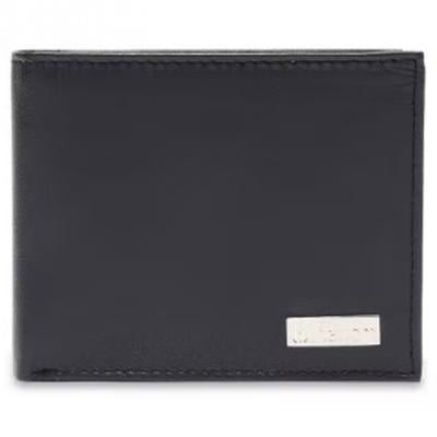 Inahom IM2021XDA0004-400 Bi Fold Organised Flat Nappa Genuine and Smooth Leather Wallet Navy Blue