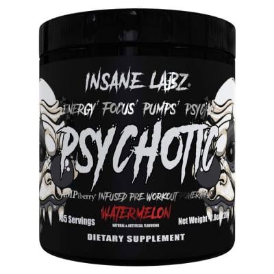 Insane Labz Psychotic Black Edition Pre Workout Powder Water Melon 35 Serv