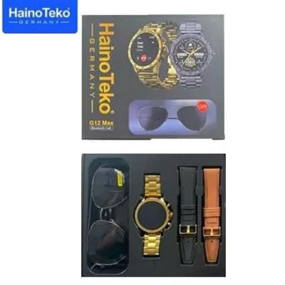 Haino Teko Germany G12 Max Smartwatch With Sunglass and 2 Straps Gold