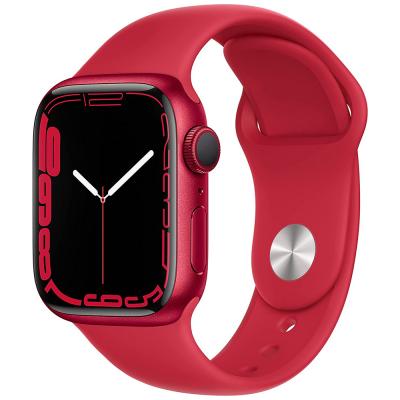 Apple Watch Series 7 GPS 41mm Red Aluminium Case, Red Sport Band
