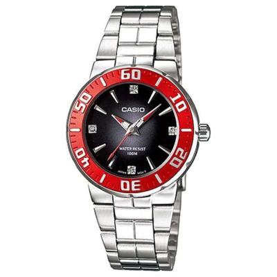 Casio LTD-2000D-1A2VDF  Womens Watch Analog Black Dial Silver Stainless Band