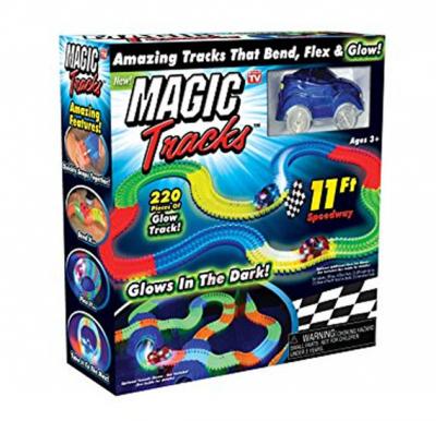 T&F Magic Tracks Bend Flex Racetrack For Kids Amazing Race Track Children Railcar Led Light