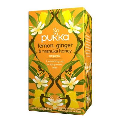 Pukka  Lemon, Ginger & Manuka Honey, Organic Herbal Tea Bags, 20 Tea Bags